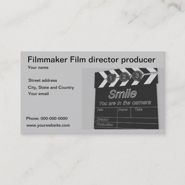 Filmmaker Film director producer business card (Front)