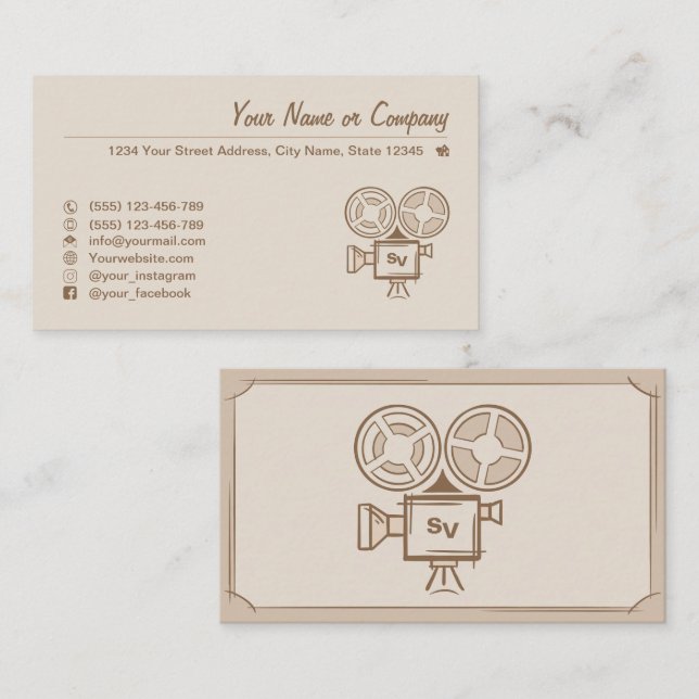 Filmmaker, film producer, director, actor. business card (Front/Back)