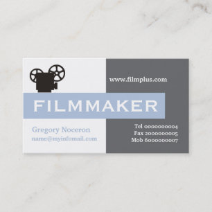 Filmmaker grey, white, steel blue eye-catching business card