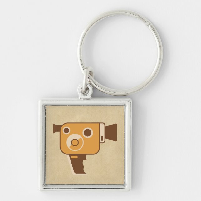 Filmmaking Auteur Movie Camera Key Ring (Front)