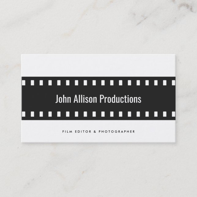 Filmstrip Filmmaker Photographer Business Card (Front)