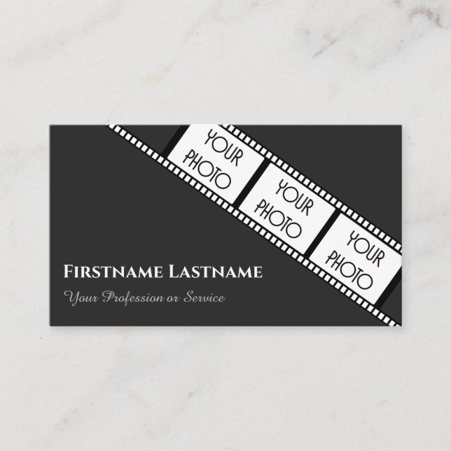 Filmstrip for filmmakers and videographers business card (Front)