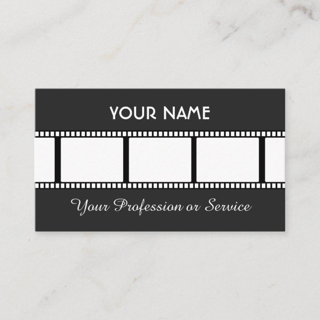 Filmstrip for filmmakers and videographers business card (Front)