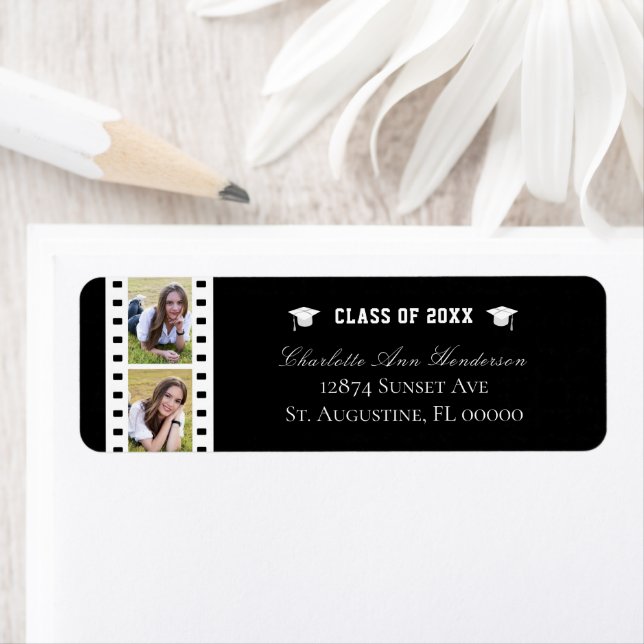 Filmstrip Photo Collage Graduation Black Address (Insitu)