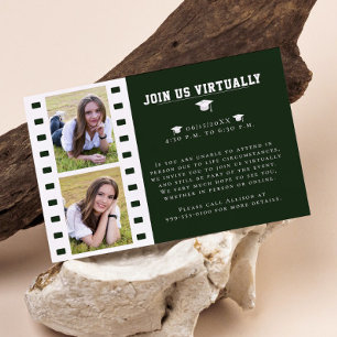 Filmstrip Photo Collage Graduation   Green Enclosure Card