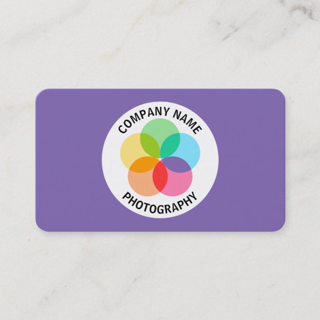 Filter Flower -  Purple #7F66B2 Business Card (Front)