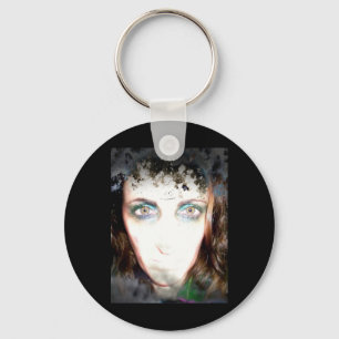 Filtered Photography Portrait Woman Horror Sticker Key Ring