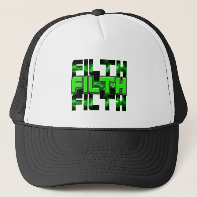 FILTH Music Dubstep Electro Rave Bass DJ FILTH Trucker Hat (Front)