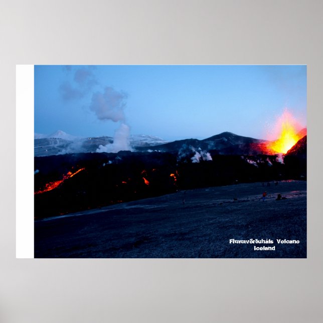 Fimmvörðuháls Volcano in Iceland Poster (Front)