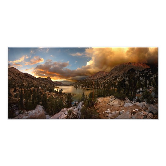 Fin Dome Middle Rae Lake Sunset - John Muir Trail Photo Print (Front)