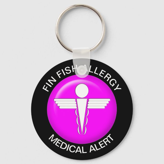 Fin Fish Allergy Keychain (Front)