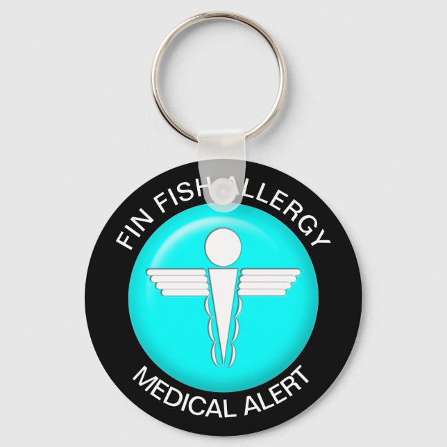 Fin Fish Allergy Keychain (Front)