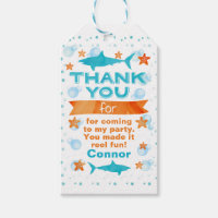 Fin-tastic Shark Birthday Favour Tag