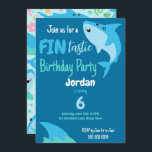 Fin-tastic Shark Birthday Party Kids Under The Sea Invitation<br><div class="desc">Fin-tastic Shark Birthday Party Kids Under The Sea Birthday Invitations. Sharks in the ocean birthday party supplies.</div>