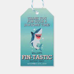 Fin-tastic Shark Ocean Birthday  Gift Tags