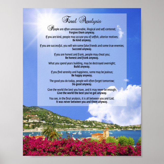 Final Analysis: "Do It Anyway" Poster (Front)