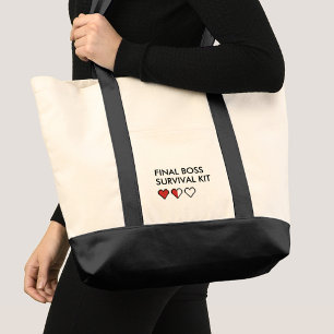 Final Boss Survival Kit Funny Gamer Tote Bag