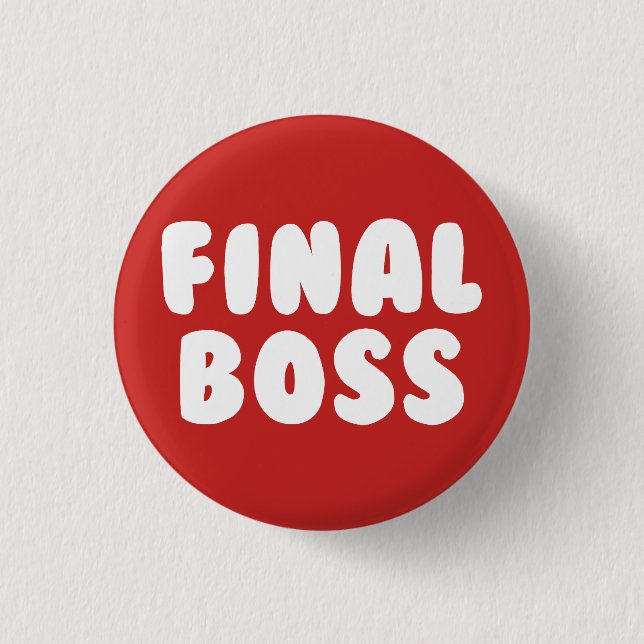 FINAL BOSS Video Game Antagonist Button (Front)