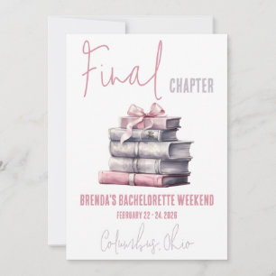 Final Chapter, Book Themed Bachelorette Weekend Invitation