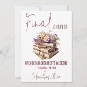Final Chapter, Book Themed Bachelorette Weekend Invitation