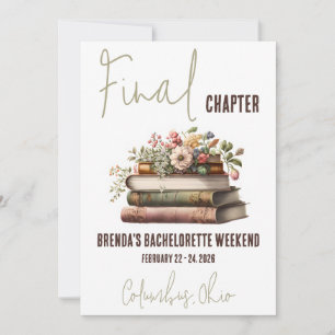 Final Chapter, Book Themed Bachelorette Weekend Invitation