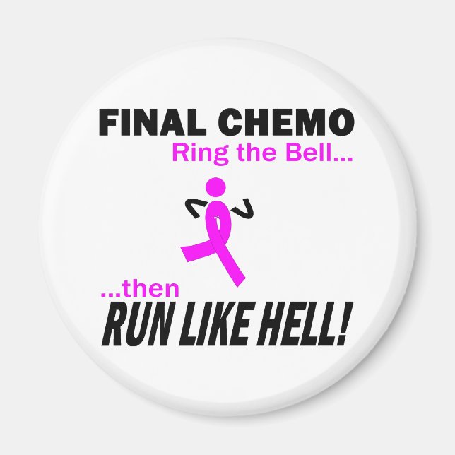 Final Chemo Run Like Hell - Breast Cancer Magnet (Front)