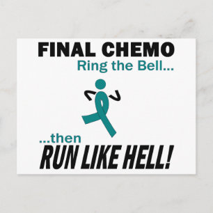 Final Chemo Run Like Hell - Cervical Cancer Postcard