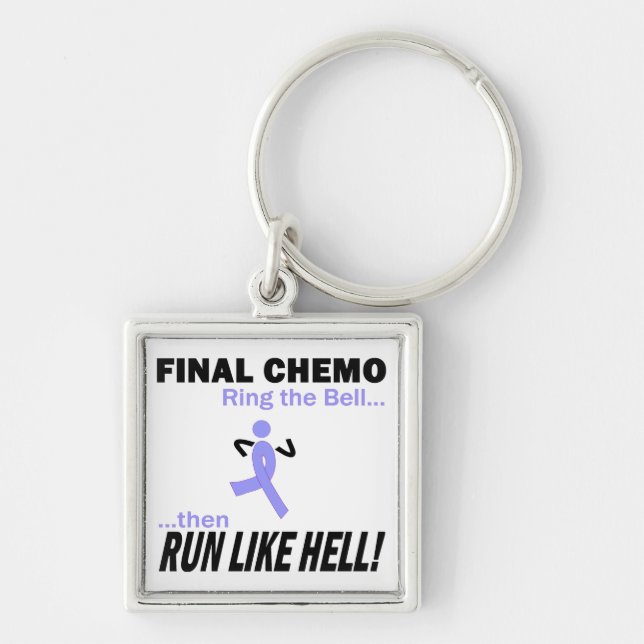 Final Chemo Run Like Hell - Lavender Ribbon Key Ring (Front)