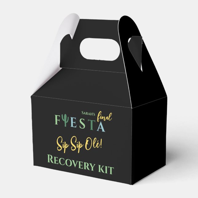 Final Fiesta Bachelorette Recovery Kit Favour Box (Front Side)