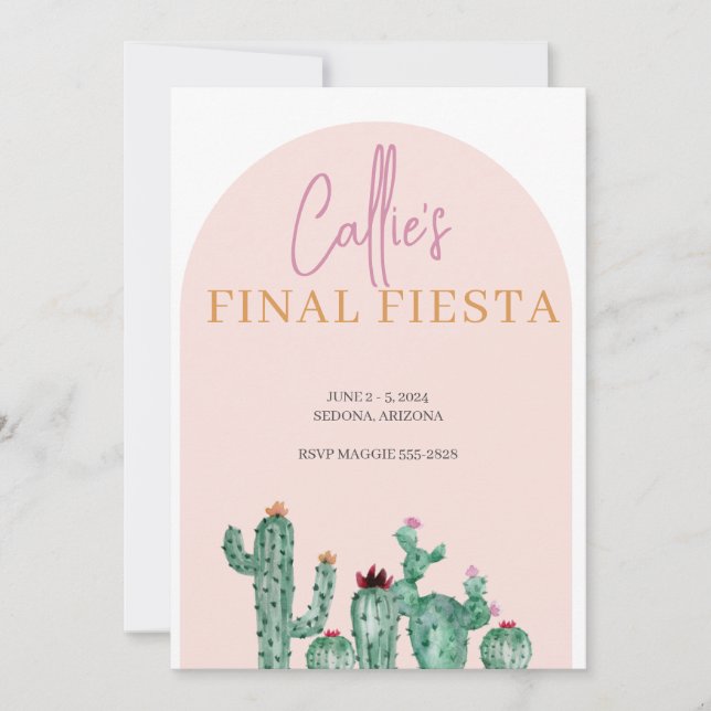 Final Fiesta Bachelorette Weekend Invitation (Front)
