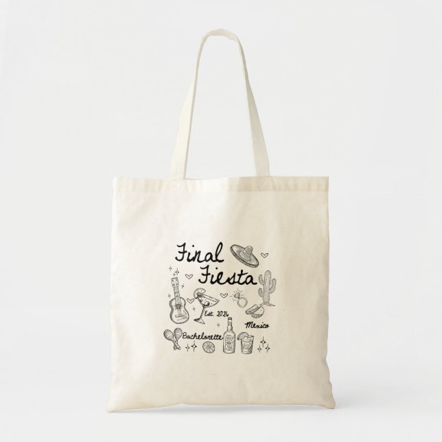 Final Fiesta Bride Bachelorette Party Cinco De Tote Bag (Front)