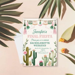 Final Fiesta Cactus Colourful Bridal/Bachelorette Invitation