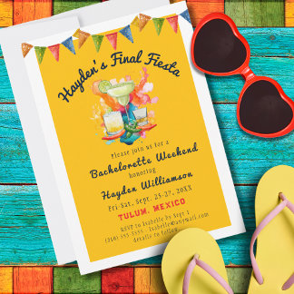 Final Fiesta Mexican Themed Bachelorette Weekend Invitation
