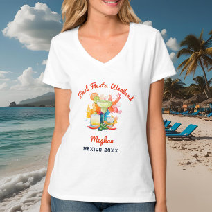Final Fiesta Mexico Watercolor Bachelorette Party  T-Shirt