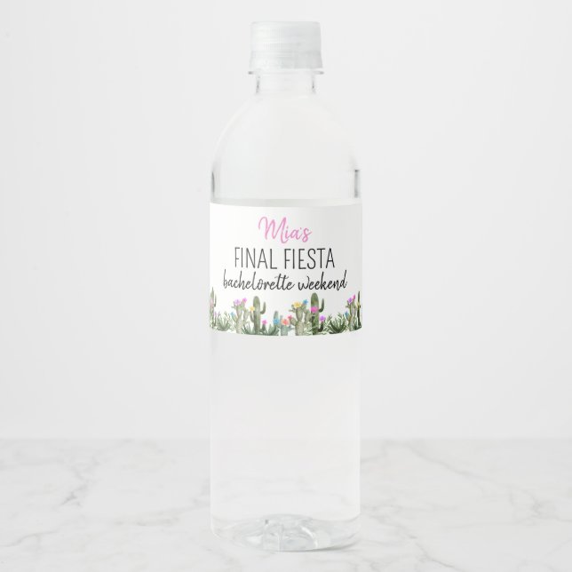 Final Fiesta Personalised Water Bottle Label (Front)