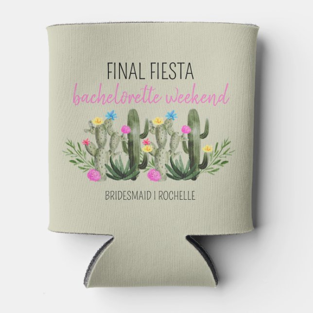 Final Fiesta Personalized Bachelorette Party Can Cooler (Front)