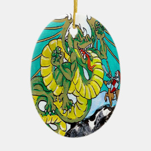 final fight (vertical) ceramic tree decoration