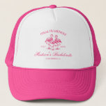 Final Flamingle Pink Bachelorette Trucker Hat<br><div class="desc">Get ready to celebrate the bride-to-be with a touch of retro charm and flamingo fun! This "Final Flamingle" design features a whimsical illustration of flamingos.</div>