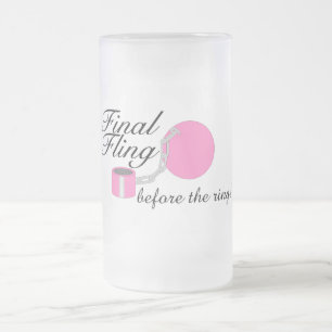 Final Fling Before The Ring Frosted Glass Beer Mug