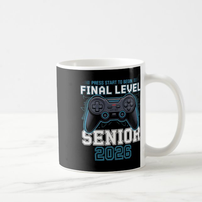 Final Level Senior 2026 Press Start Gamer Style  Coffee Mug (Right)