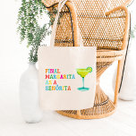 Final Margarita as a Senorita Bachelorette Fiesta Tote Bag<br><div class="desc">Introducing the Final Margarita Senorita Bachelorette Fiesta Tote Bag, the perfect accessory for your last fling before the ring! This vibrant and stylish tote bag is designed to accompany you on all your bachelorette party adventures, from beach trips to bar crawls. Featuring a colourful and fun "Final Margarita" design, this...</div>