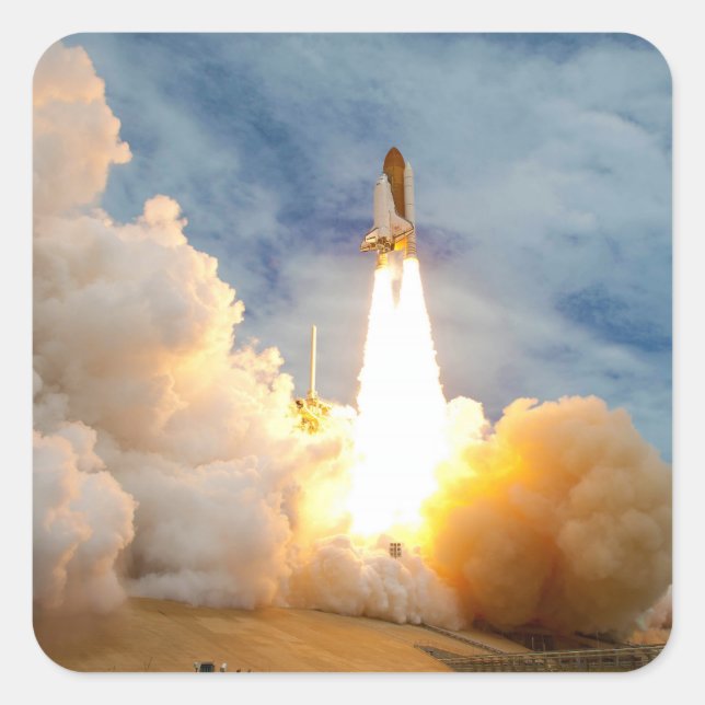 Final Mission Launch of the Space Shuttle Square Sticker (Front)
