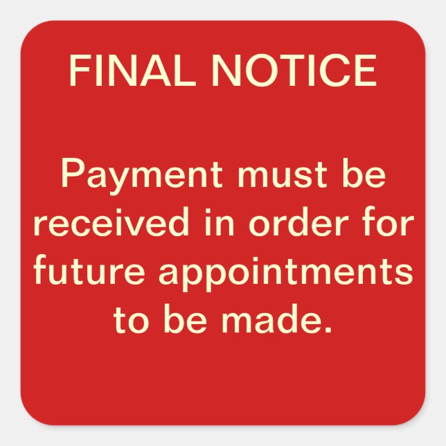 FINAL NOTICE Collections Sticker (red) (Front)