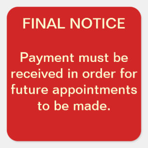 FINAL NOTICE Collections Sticker (red)