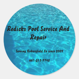 final_pool, Redicks Pool Service And Repair, Se... Classic Round Sticker