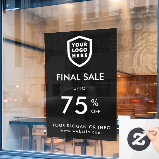 Final Sale | Business Event Logo Store Discount Wi Window Cling (Cafe Window)