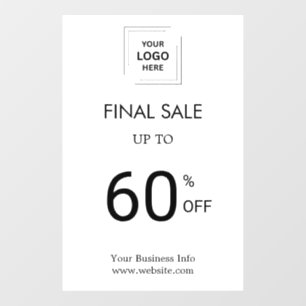 Final Sale Discount   Business Logo Event Store Window Cling