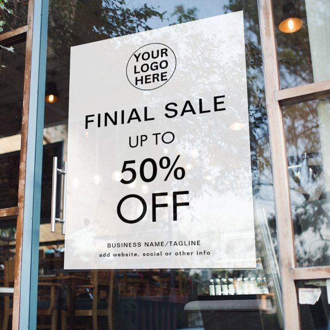 Final Sale Special Discount Offer Black & White Window Cling (Creator Uploaded)