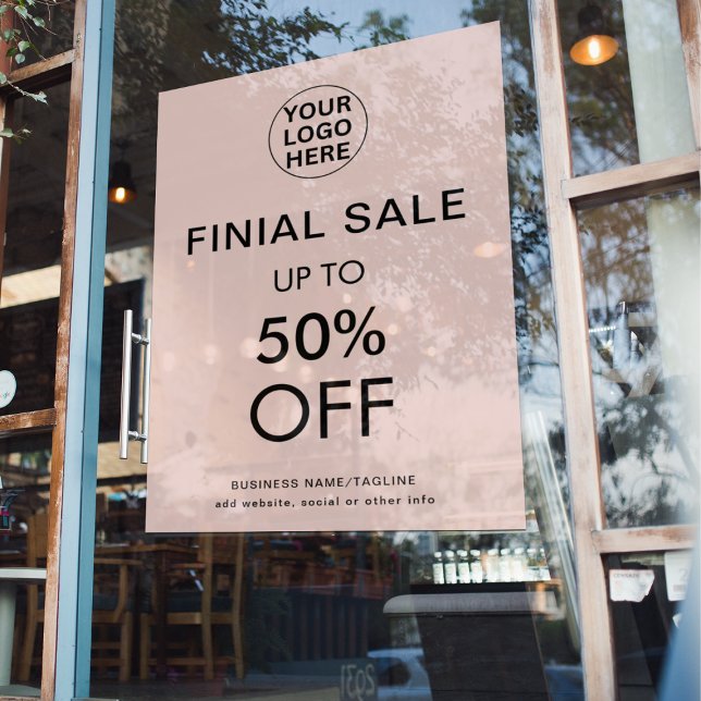 Final Sale Special Discount Offer Blush Pink Window Cling (Creator Uploaded)