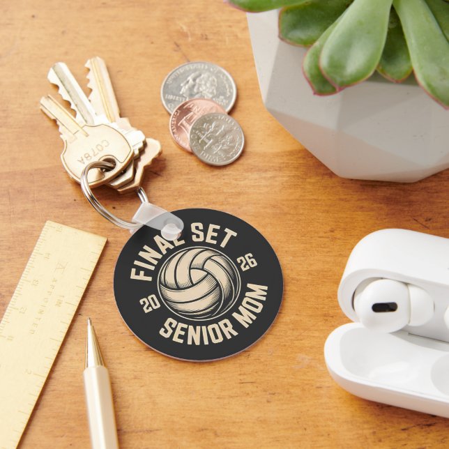 Final Set Senior Mum 2026 Graduation Volleyball  Key Ring (Desk)